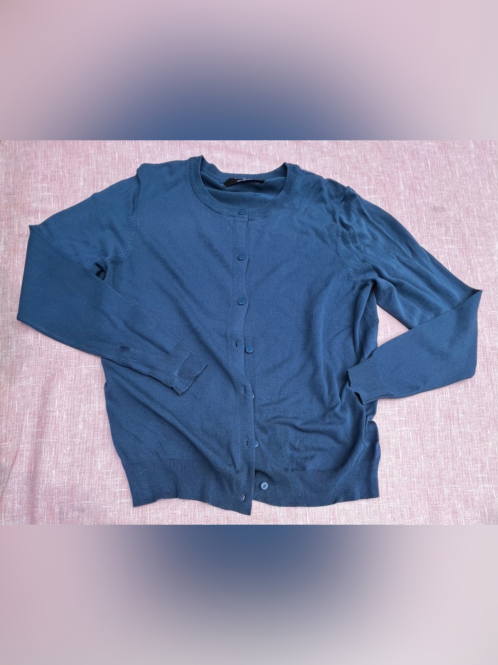 Primark Women's Button-Front Cardigan - Navy Blue. Size M.